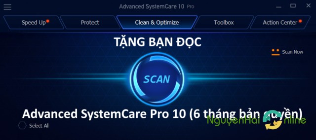 Tang ban quyen Advanced SystemCare Pro 10 6 thang